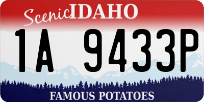 ID license plate 1A9433P
