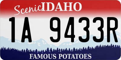 ID license plate 1A9433R
