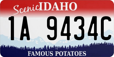 ID license plate 1A9434C