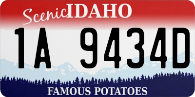 ID license plate 1A9434D