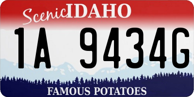 ID license plate 1A9434G
