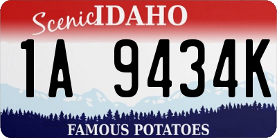 ID license plate 1A9434K