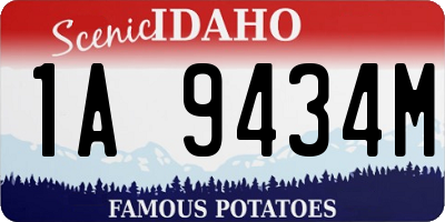 ID license plate 1A9434M