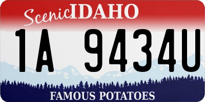 ID license plate 1A9434U