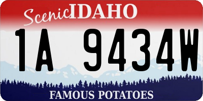 ID license plate 1A9434W
