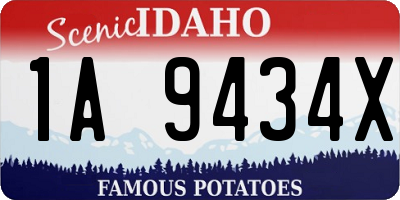 ID license plate 1A9434X
