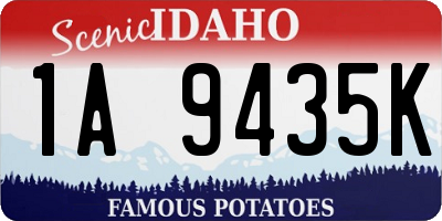 ID license plate 1A9435K