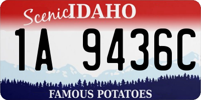 ID license plate 1A9436C