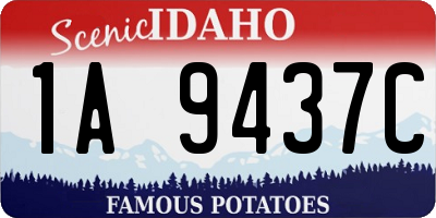 ID license plate 1A9437C