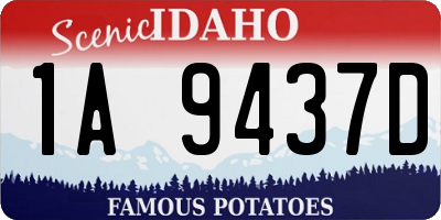 ID license plate 1A9437D