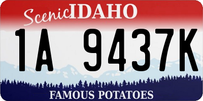 ID license plate 1A9437K