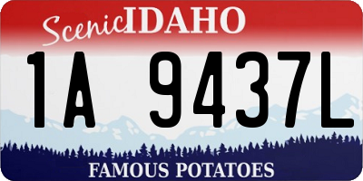 ID license plate 1A9437L