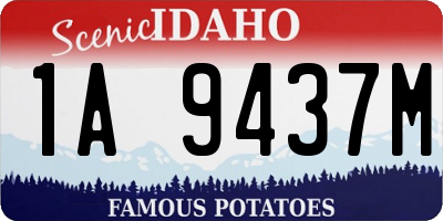 ID license plate 1A9437M