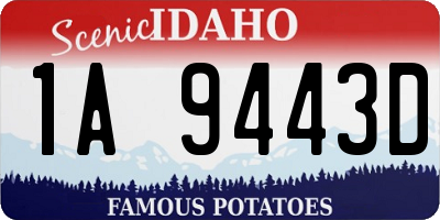 ID license plate 1A9443D
