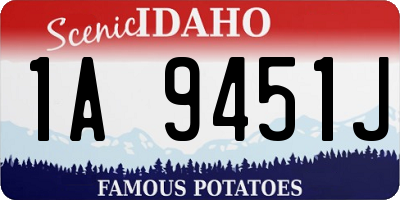 ID license plate 1A9451J