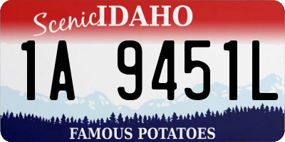 ID license plate 1A9451L