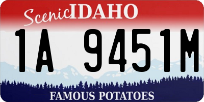 ID license plate 1A9451M