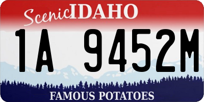 ID license plate 1A9452M
