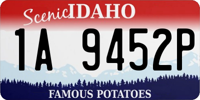 ID license plate 1A9452P