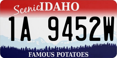 ID license plate 1A9452W