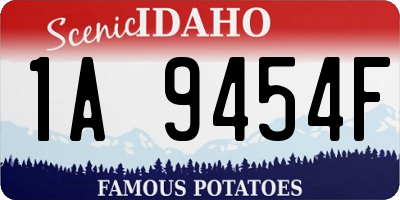 ID license plate 1A9454F
