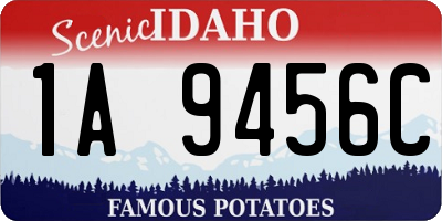 ID license plate 1A9456C
