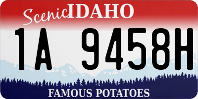 ID license plate 1A9458H