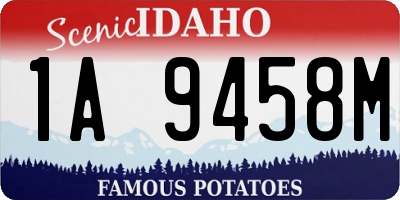 ID license plate 1A9458M