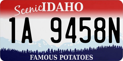 ID license plate 1A9458N
