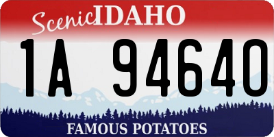 ID license plate 1A9464O