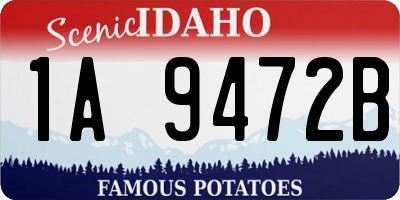 ID license plate 1A9472B