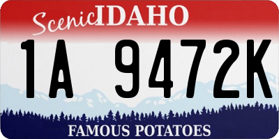 ID license plate 1A9472K