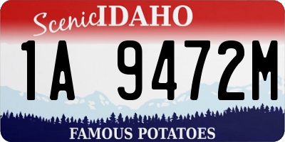 ID license plate 1A9472M