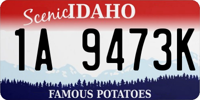ID license plate 1A9473K