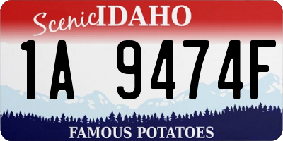 ID license plate 1A9474F