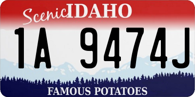 ID license plate 1A9474J