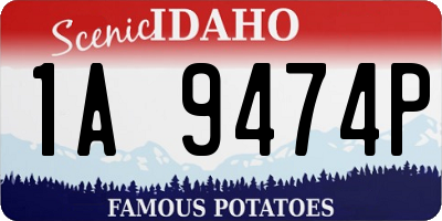 ID license plate 1A9474P