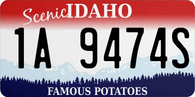 ID license plate 1A9474S