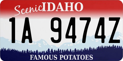 ID license plate 1A9474Z
