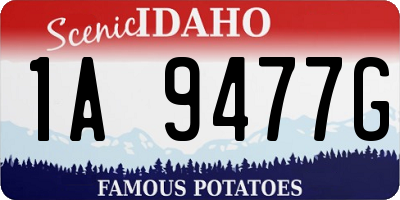 ID license plate 1A9477G