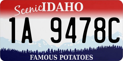 ID license plate 1A9478C