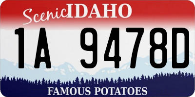 ID license plate 1A9478D