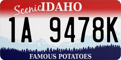 ID license plate 1A9478K