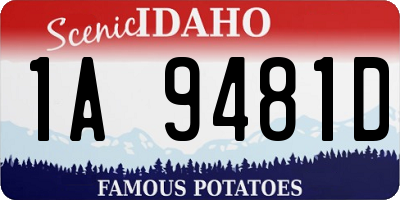 ID license plate 1A9481D