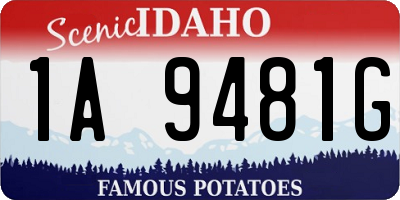 ID license plate 1A9481G