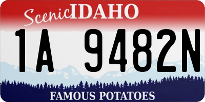 ID license plate 1A9482N