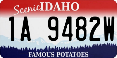 ID license plate 1A9482W