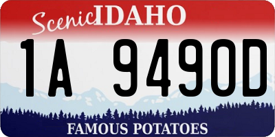 ID license plate 1A9490D