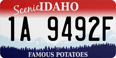 ID license plate 1A9492F
