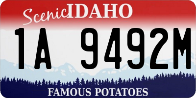 ID license plate 1A9492M